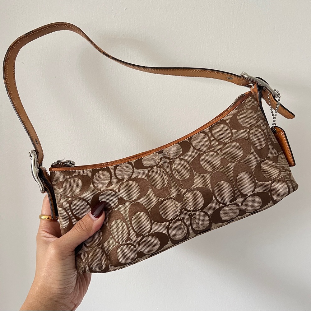 Coach Y2K Signature Canvas Brown  Baguette Shoulder bag Handbag